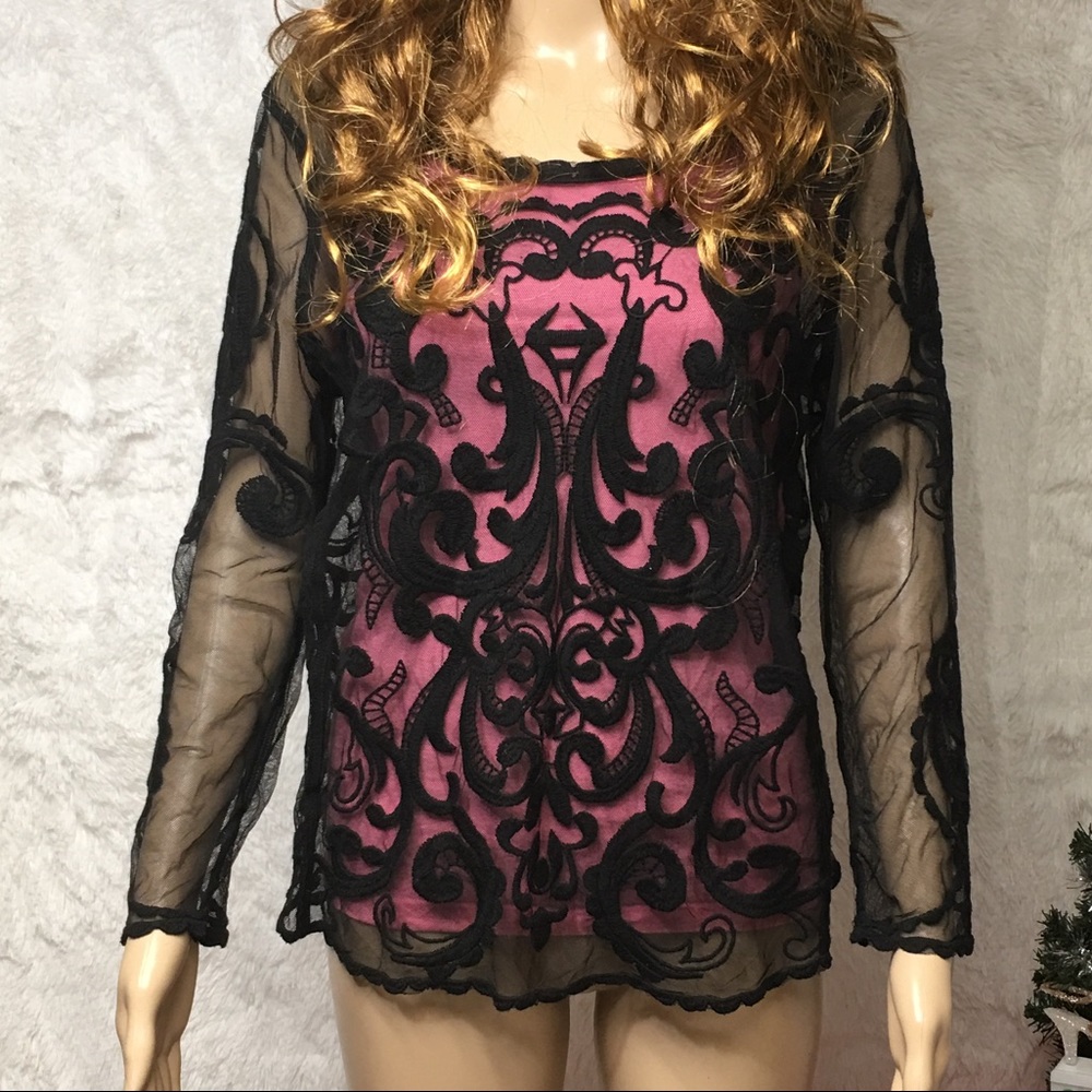 Express Black Lace Shirt